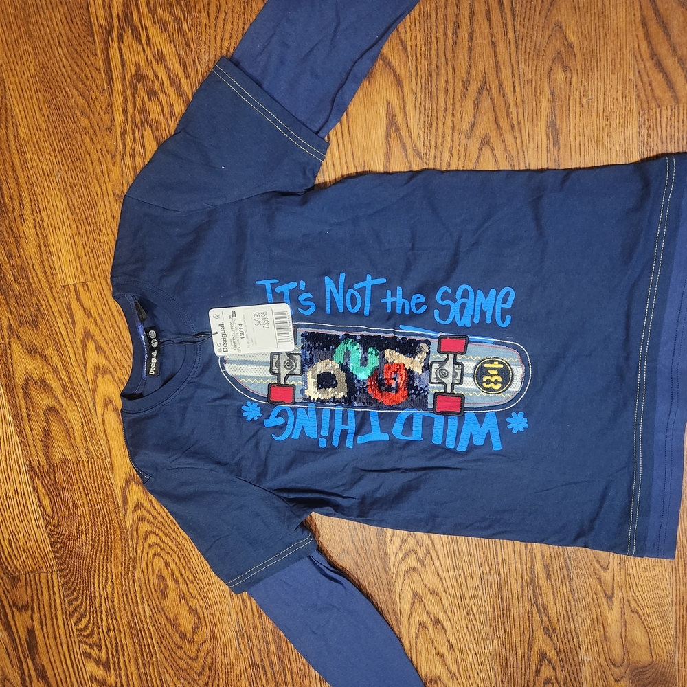 Blue Kids Skateboard Graphic Tee